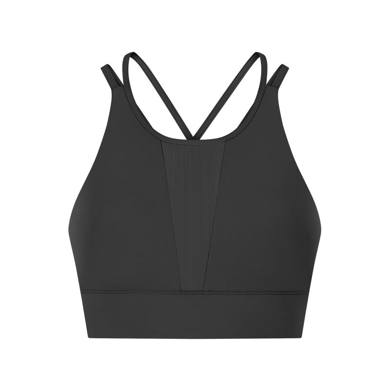 Sports Bra with Front Sheer Panel